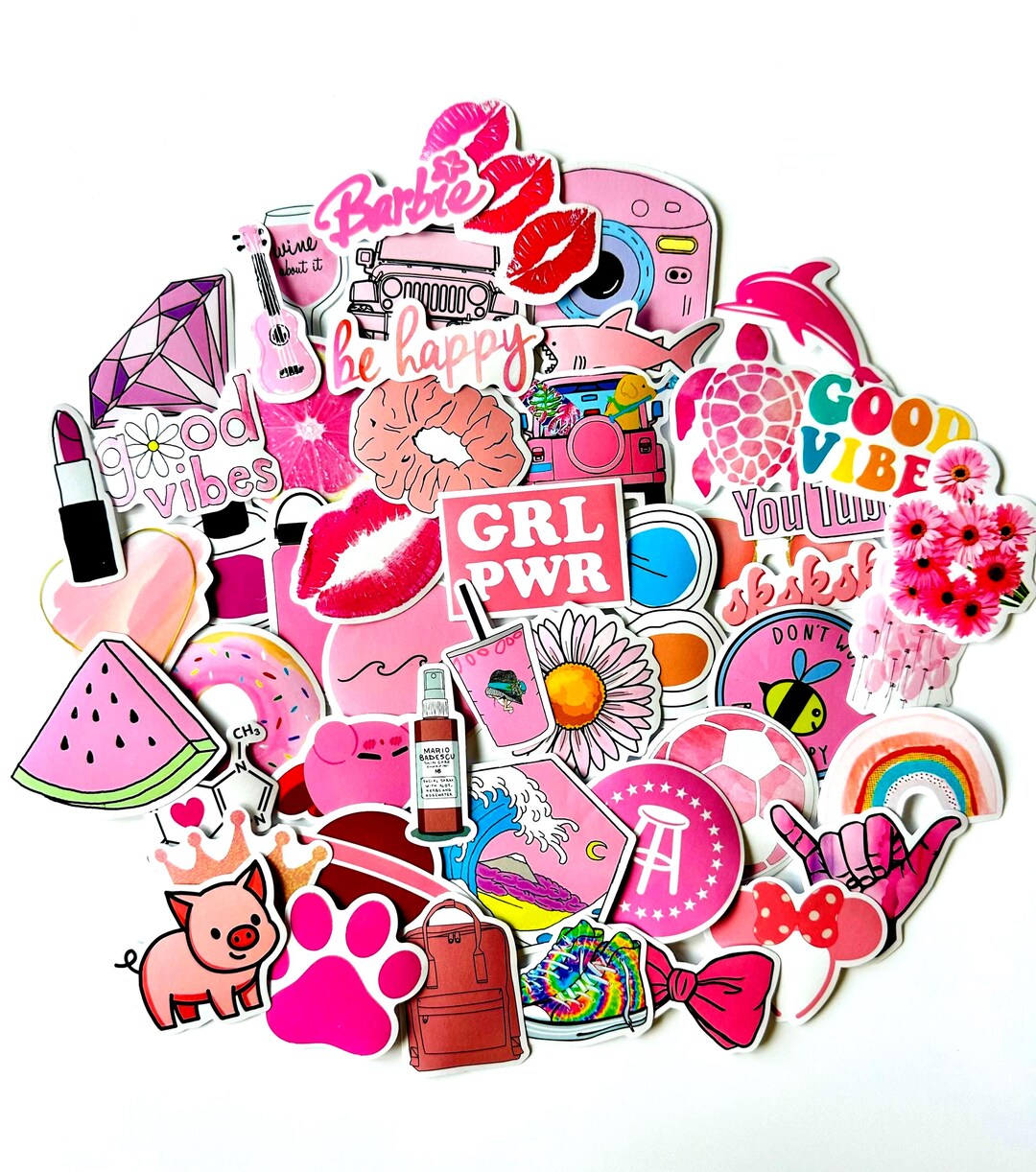 Pink Paradise Girl Power Stickers: VSCO Laptop Decals - Etsy