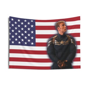 Chris Evans Captain America Tapestry - American Flag