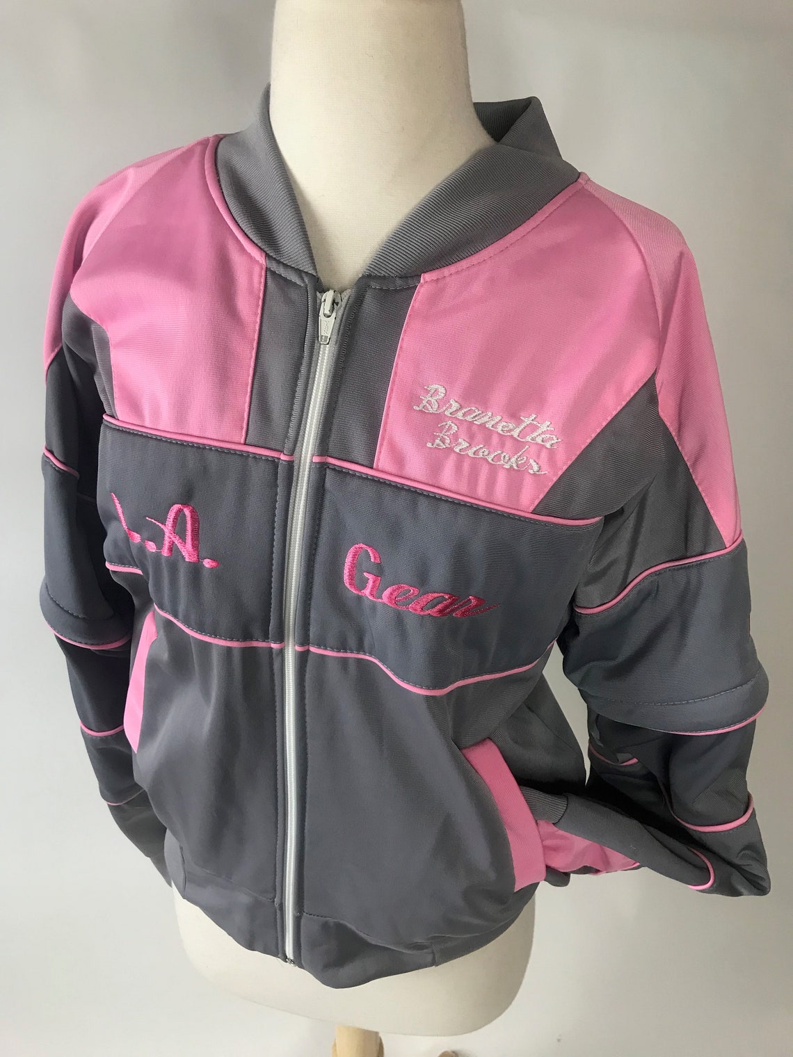 Vintage 90s LA Gear Jacket Pink & Gray W/detachable sleeves | Etsy
