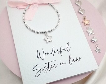 Sister-in-Law Gift Bracelet | Silver Charm | Personalised Jewellery Keepsake | Thoughtful Gift for Her | Gift for Sister-in-Law