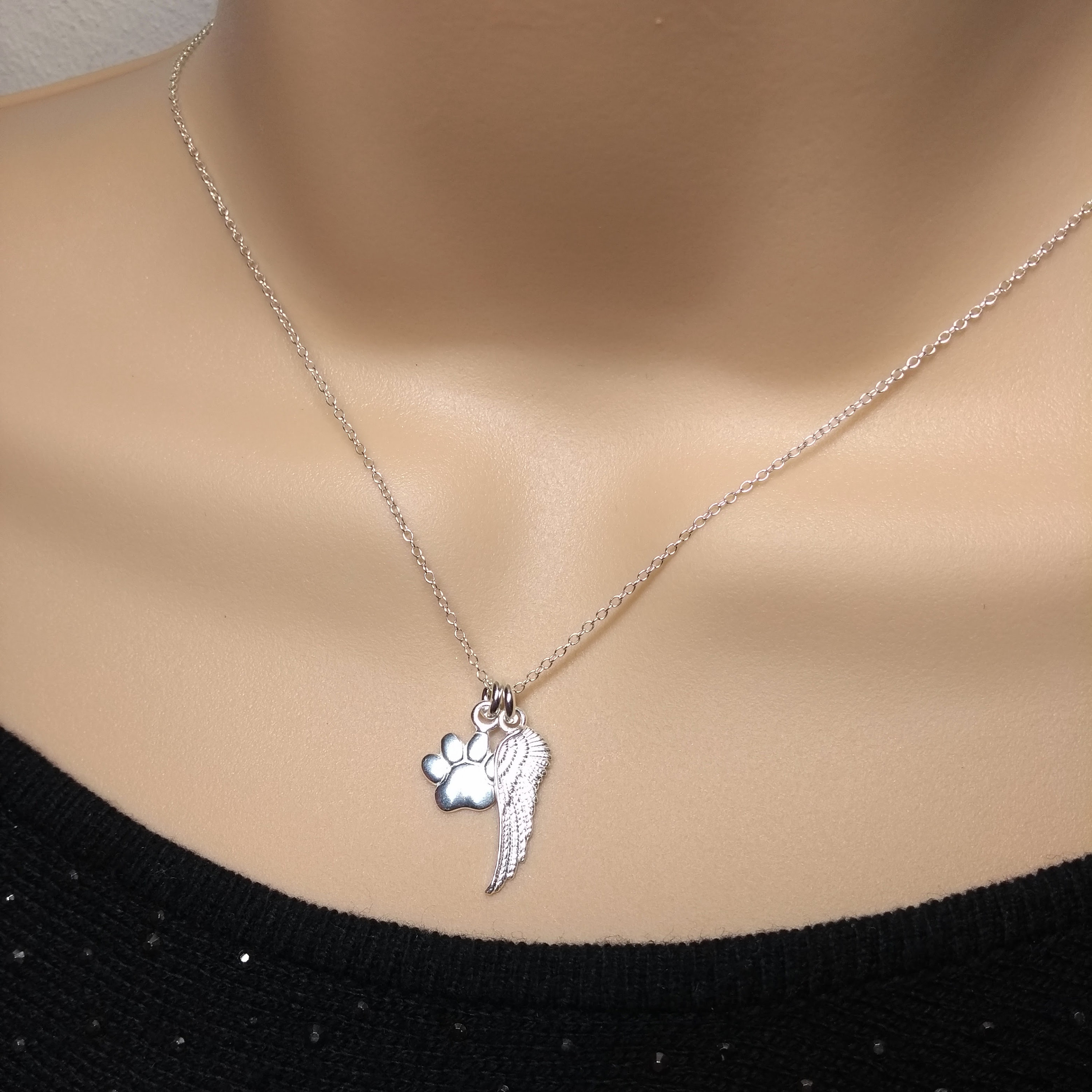 Sterling Silver Pet Loss Remembrance Pendant Necklace Pet Etsy