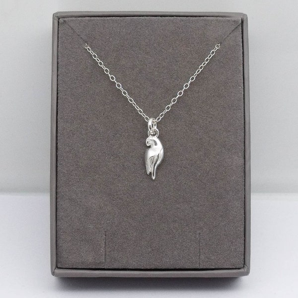 Sterling Silver Parrot Necklace | Parrot Pendant | Parrot Jewellery | Silver Bird | 925 Silver