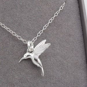 Sterling Silver Hummingbird Pendant Necklace | Hummingbird Jewellery | Personalised Gift | 925 Silver