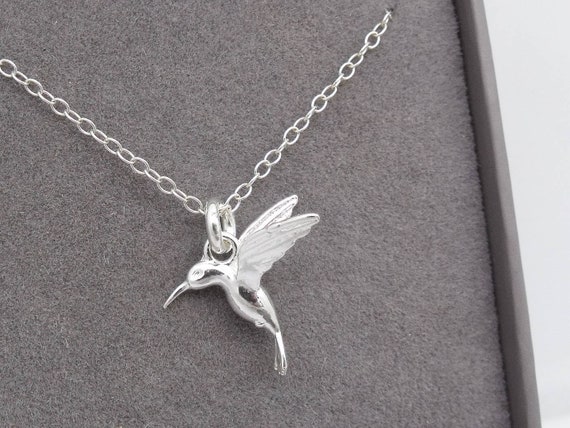 Sterling Silver Hummingbird Pendant Necklace Hummingbird Jewellery
