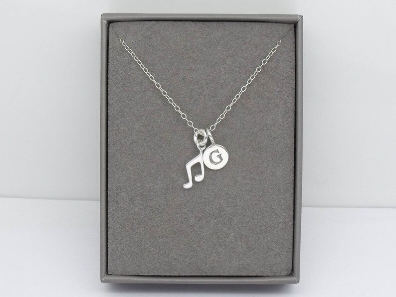 Tiny Sterling Silver Musical Note Necklace Music Necklace Etsy