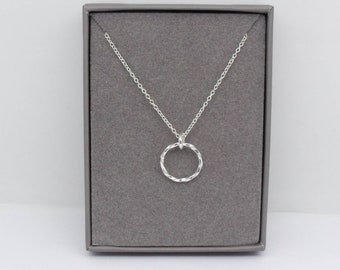 Sterling Silver  Circle Necklace | Minimalist Necklace | Karma Necklace | Eternity Necklace | Mother Daughter | Sister | Loved One