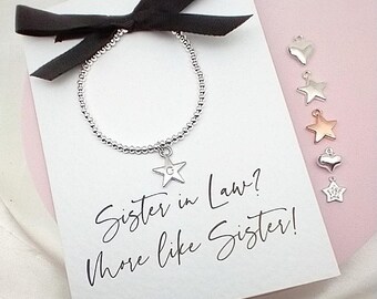 Sister-in-Law Gift Bracelet | Silver Charm | Personalised Jewellery Keepsake | Thoughtful Gift for Her | Gift for Sister-in-Law