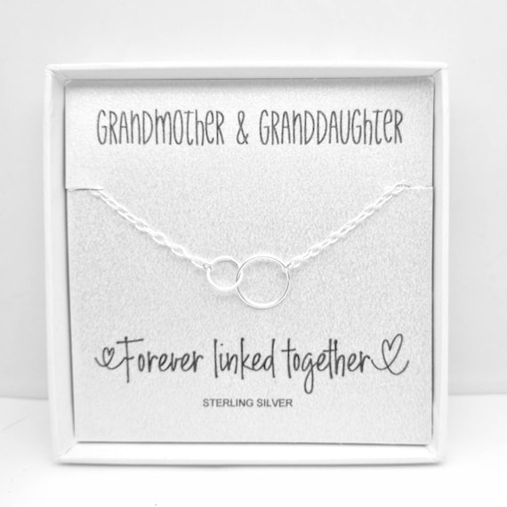 Grandmother Granddaughter Bracelet Sterling Silver Interlocking Circle Bracelet Grandma Grandmother Jewellery 925 Silver Etsy