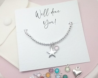 Encouragement Bracelet Gift With Message | Leaving Gift For Colleague | Good Luck Jewellery for Women | Positive Charm Bracelet