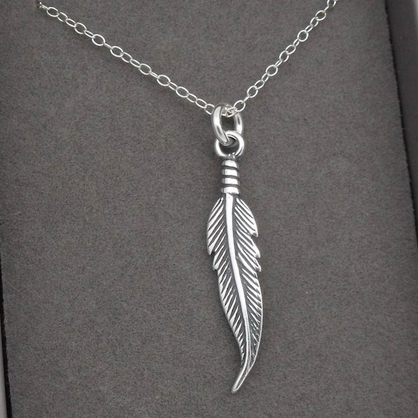 Sterling Silver Feather Necklace | Feather Pendant | Feather Jewellery | Feather Gift  | 925 Silver