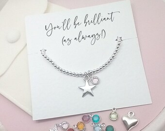 Encouragement Bracelet Gift With Message | Leaving Gift For Colleague | Good Luck Jewellery for Women | Positive Charm Bracelet