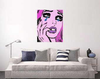 Hold Pop Art Comic Picture "crying"