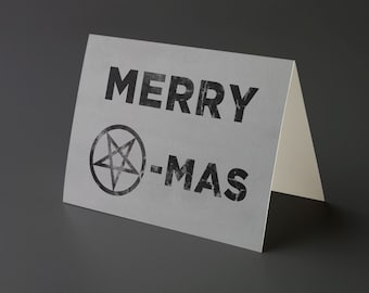 Satanic Christmas Card 3-Pk - Merry Christ-Less Pentagram