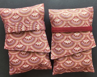 Japanese Tarot Bag Burgundy Shell Foldover Design Oracle Card Pouch