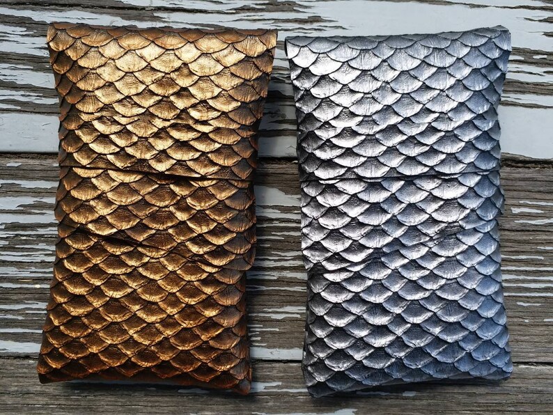 Tarottas Dragon Scale: bronzen orakelzakje van kunstleer afbeelding 4