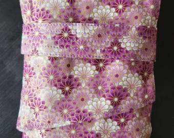 Purple Daisy Tarot Bag: Japanese Style Foldover Oracle Card Pouch