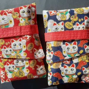 Maneki Neko Tarot Bag: Japanese Lucky Cat Oracle Card Pouch