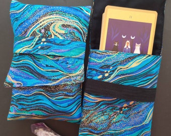 Paua Shell Tarot Bag Seaside Water Oracle Card Foldover Pouch Gift for Spiritual friend