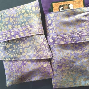 Botanical Vines Batik Tarottas Paars, groen en goud Oracle Card opvouwbaar zakje