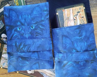 Dream Cat Tarot Bag Oracle Card Foldover Pouch OOAK Gift for Spiritual friend