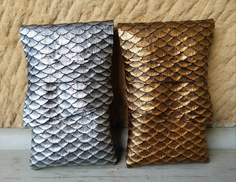 Tarottas Dragon Scale: bronzen orakelzakje van kunstleer afbeelding 2