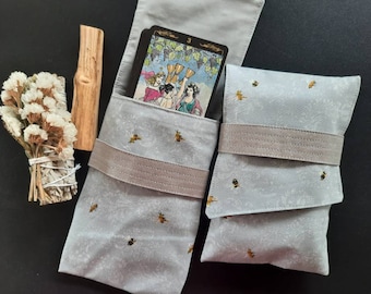 Honey Bee Tarot Bag Oracle Card Foldover Pouch Gift for Spiritual friend