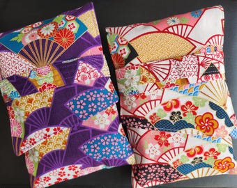 Geisha Fans Tarot Bag: Purple Foldover Oracle Card Pouch
