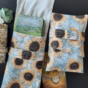 Bolsa de tarô de girassol, bolsa dobrável com inspiração na natureza botânica e oráculo de flores