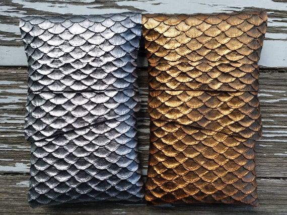Dragon Scale Tarot Bag: Bronze Faux Leather Oracle Pouch