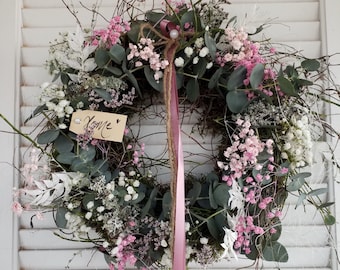 NEW! Fresh door wreath spring pink-purple-white-green
