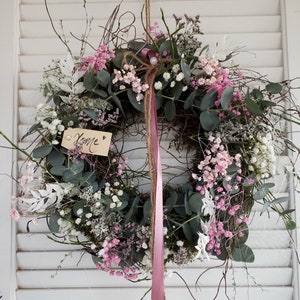 NEW! Fresh door wreath spring pink-purple-white-green