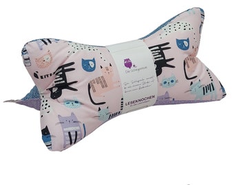 Reading bone cat Picasso | Neck pillow | Neck roll | Wedge pillow | Tray holder | Bookend | Neck pillow | Decoration - washable