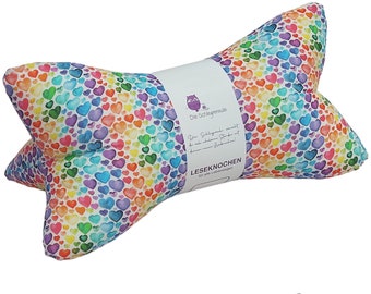 Reading bones Love is colorful | Neck pillow neck roll pillow tablet holder bookend neck pillow washable