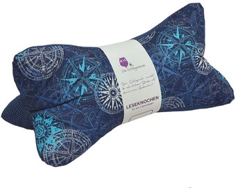 Reading bones Blue Ocean | Neck pillow neck roll pillow tablet holder bookend neck pillow washable