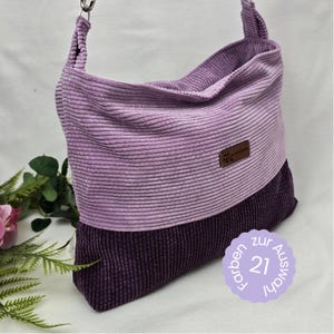 Cord-Handtasche CORDELIA TWIST Handtasche Umhängetasche samtig flauschig Träger Innentasche Außentasche Crossbody