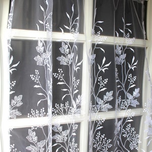 Window curtain bistro curtain or curtain country style tulle with embroidery white shabby chic vintage 70 cm high 75 cm wide