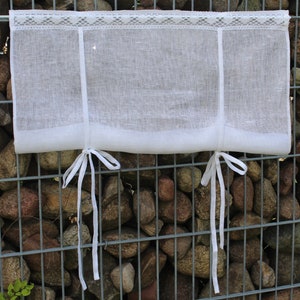 Curtain, pane curtain, bistro curtain, country house curtain, white, custom-made possible