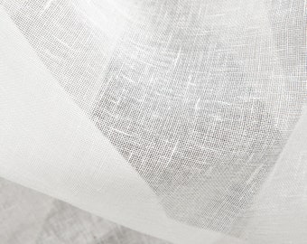 Leinen transparent 100% echt weiß leichter Netz von Ballen breite 150cm in Preis 1 laufender Meter