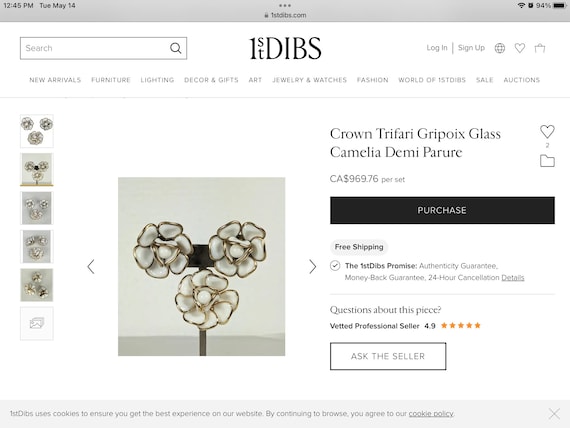 Crown Trifari Gripoix Glass Camelia Necklace - image 10