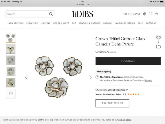 Crown Trifari Gripoix Glass Camelia Necklace - image 9