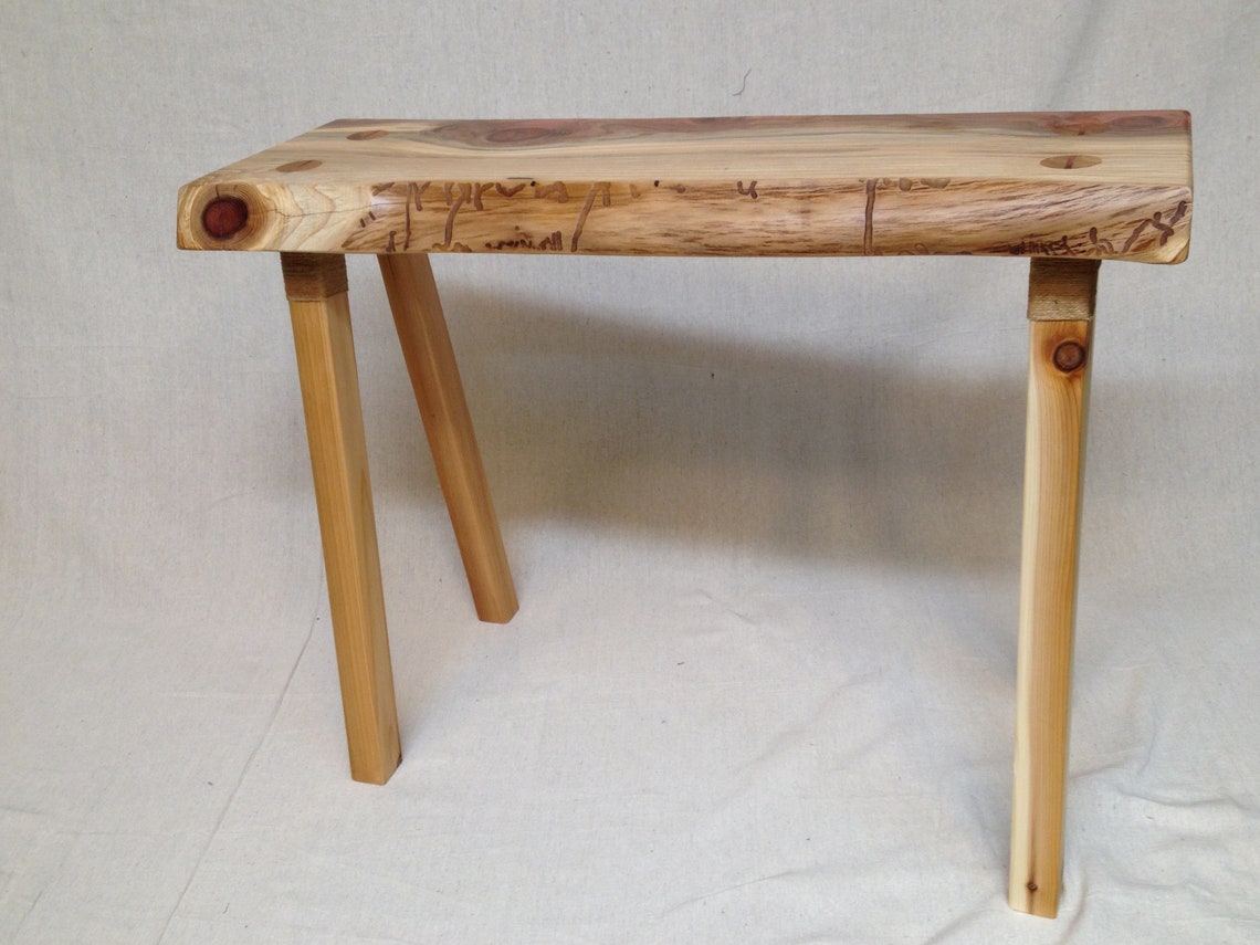 Live Edge Redwood Weaving Loom Bench Etsy