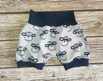 kurze Pumphose Shorts Sommerhose kurze Babyhose  cooler Affe Größe 56-62