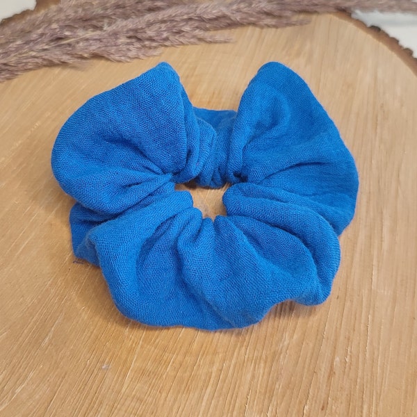 Scrunchie Haargummi Musselin royalblau