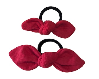 Haargummi Soft Mit Gehäkelter Schleife In Beige Meliert - Foto 8