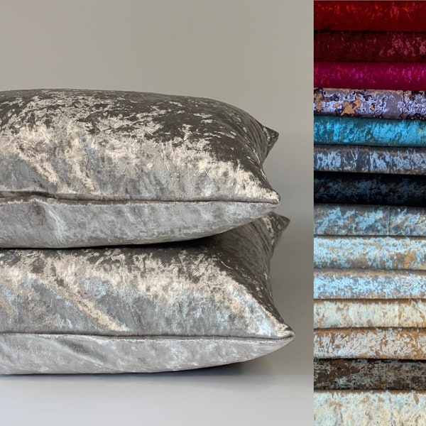 Eco friendly plain crushed velvet cushion cover /handmade velthrow pillows