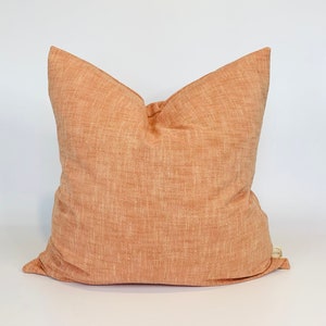 Eco friendly Upcycled peach, coral cotton cushion cover / soft peach scatter cushion/ decorative throw pillows