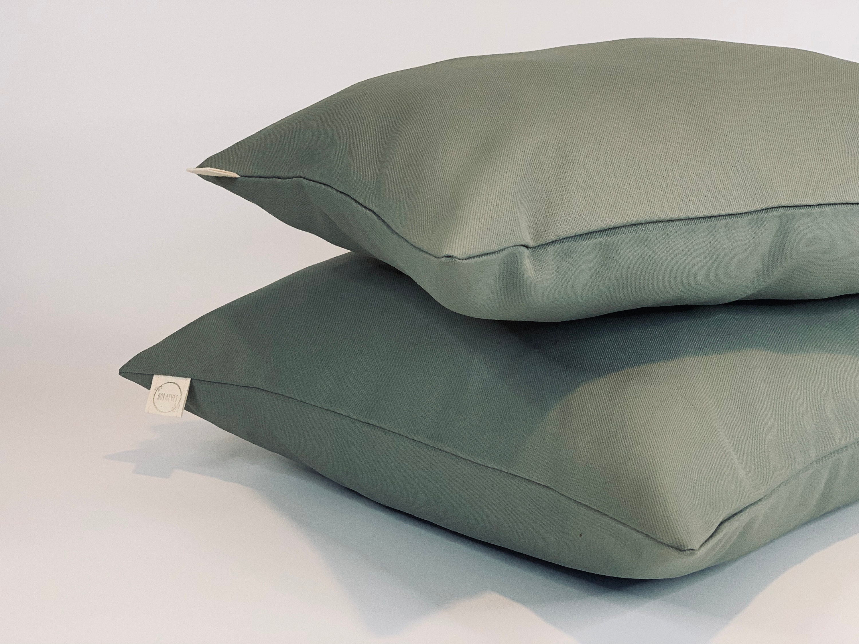 Eco friendly plain khaki green cushion cover Etsy