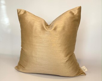gold silk pillows