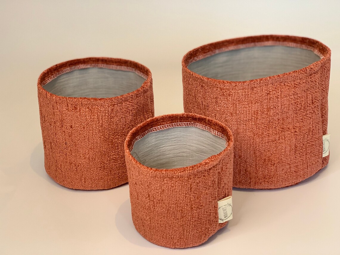 Eco Friendly Orange Fabric Pot Plant Covers Etsy