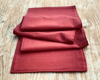 Eco friendly terracotta fabric table runner / placemats / handmade table linen